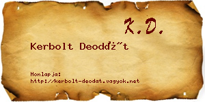 Kerbolt Deodát névjegykártya